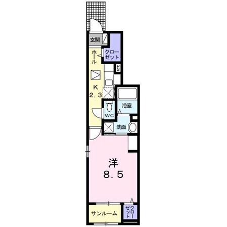 新在家 徒歩8分 1階の物件間取画像